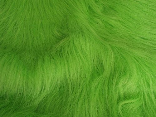 Material de Pelo Sintético Largo - Color Verde Lima - 1Mtr - 150cmx100cm