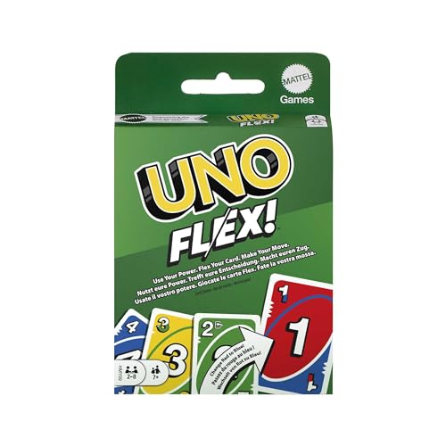 Mattel Games - Pack 2 Juegos de Mesa - UNO (W2087) + UNO Flex (HMY99) Juego de Cartas Familiar con 112 Cartas. Juego de Cartas con Cartas Que Permiten Cambiar el Color. +7 años