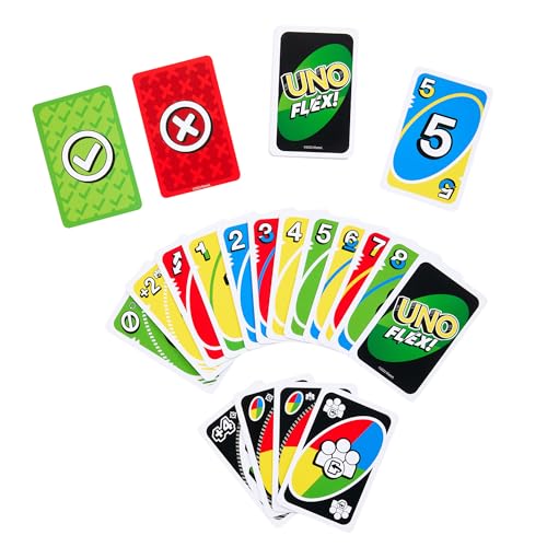 Mattel Games - Pack 2 Juegos de Mesa - UNO (W2087) + UNO Flex (HMY99) Juego de Cartas Familiar con 112 Cartas. Juego de Cartas con Cartas Que Permiten Cambiar el Color. +7 años
