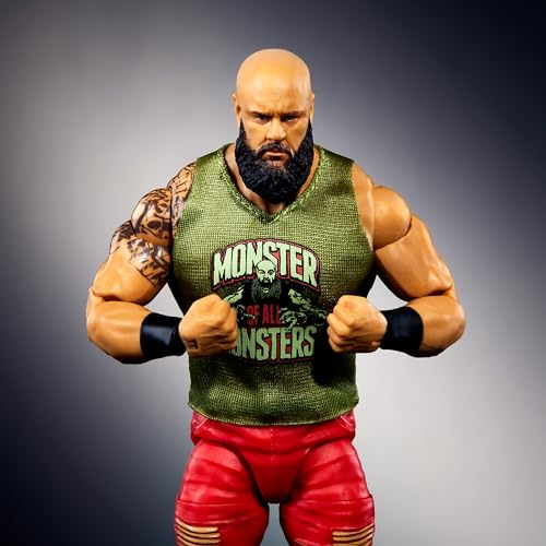 Mattel WWE Elite Figura de acción y accesorios, 6 pulgadas coleccionable Braun Strowman con 25 puntos de articulación, aspecto realista y manos intercambiables