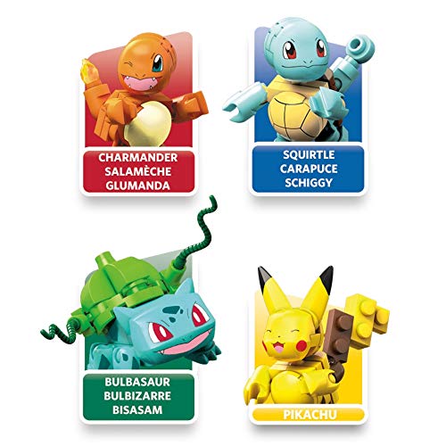 Mega Pokemon Kanto Partners, Incluye Bulbasaur, Charmander, Squirtle y Pikachu , juego de bloques de construcción, GCN21