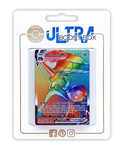 Melmetal VMAX 80/78 Arcoíris Secreta - Ultraboost X Epée et Bouclier 10.5 Pokémon GO - Box de 10 Cartas Pokémon Francés