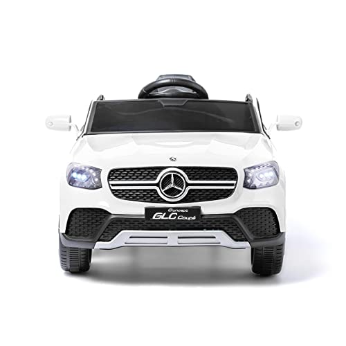 Mercedes GLC Coupe Edition - Blanco- Coche eléctrico para niños con batería 12v, Mando para Padres, Logos, Luces y música mp3