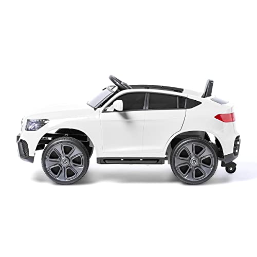 Mercedes GLC Coupe Edition - Blanco- Coche eléctrico para niños con batería 12v, Mando para Padres, Logos, Luces y música mp3