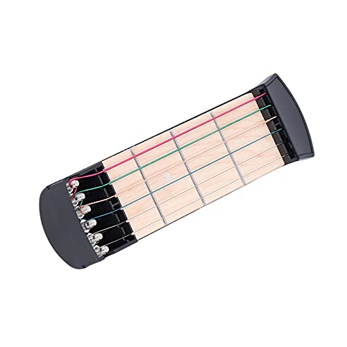 Mini guitarra, entrenador de acordes de guitarra de sonido pequeño portátil para amantes de la guitarra(Four frets color string pocket guitar, blue)