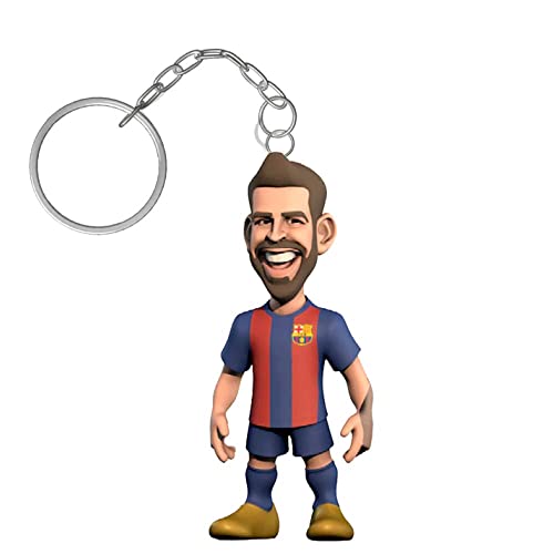 MINIX - Llavero de Piqué, Jugador del Futbol Club Barcelona | Figurita del Jugador del FCB: Gerard Piqué | Ideal para Tartas, Fanáticos del Barça o Coleccionistas | de 7 cm
