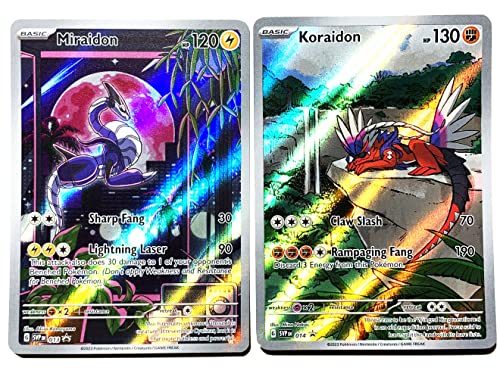 Miraidon & Koraidon – Scarlet & Violet – SVP013 – SVP014 – Juego de cartas de Pokemon promocional estrella negra – Illustrator Holo Foil
