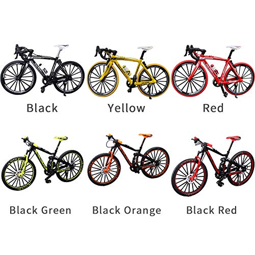 Modelo de bicicleta, modelo de bicicleta de montaña, bicicleta de carreras de aleación en miniatura, juguete de metal fundido a presión, adornos para los amantes de la bicicleta (negro)