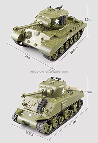 MODELTRONIC. Set 2 Tanques Radio Control M26 Pershing y Sherman M4A3 Escala 1:30 con Sistema de Disparo de Infrarrojos.