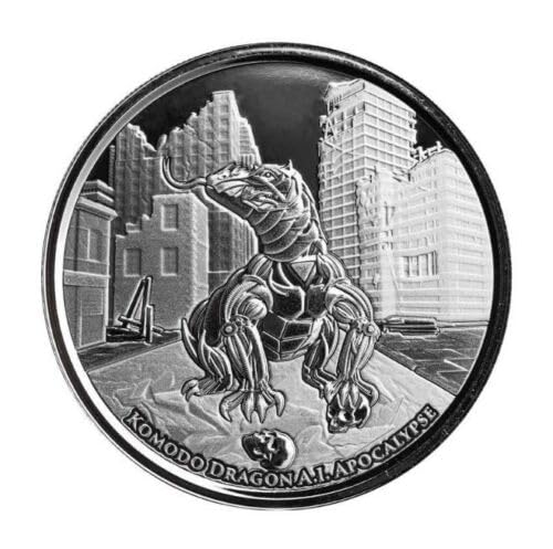 Moneda de Plata Komodo Dragon Apocalypse 2022 Tokelau 1 oz Plata 999 World of Coins