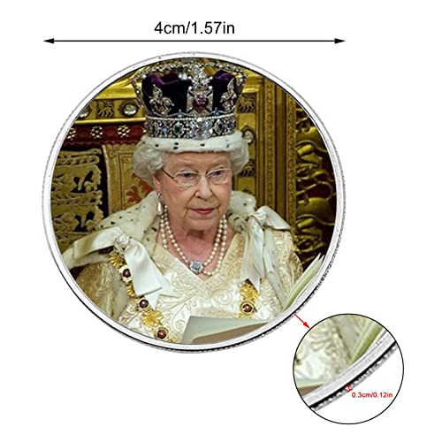 Moneda la Reina del Reino, Monedas Su Majestad británicas Resistentes al óxido, Regalo para vecinos, Familia, Monedas artesanales la Reina Gran Bretaña para