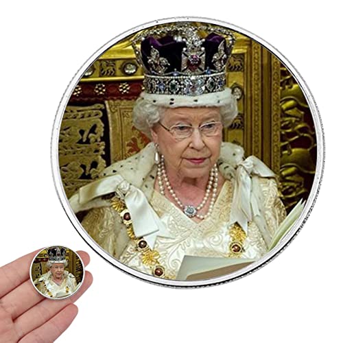 Moneda la Reina del Reino, Monedas Su Majestad británicas Resistentes al óxido, Regalo para vecinos, Familia, Monedas artesanales la Reina Gran Bretaña para