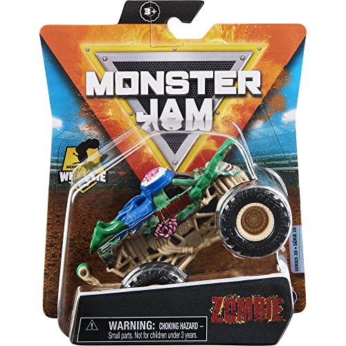 Monster Jam 2021 Spin Master 1:64 Diecast Monster Truck con Wheelie Bar: Bone Yard Trucks Motorista Zombie