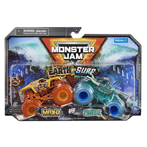 Monster Jam 2022 Earth vs Surf Series 2 Pack Max-D Earth vs Zombie Surf