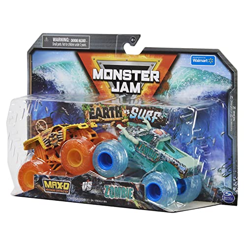 Monster Jam 2022 Earth vs Surf Series 2 Pack Max-D Earth vs Zombie Surf