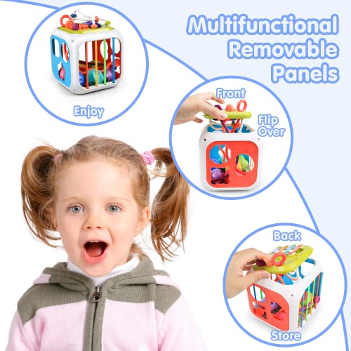 Montessori Juguetes a Partir de 1 año, Juguetes de motricidad Fina, Regalo de Aprendizaje Preescolar, Juguete sensorial para bebés con Cubo Colorido para niños pequeños, niñas, niño 1, 2, 3 años