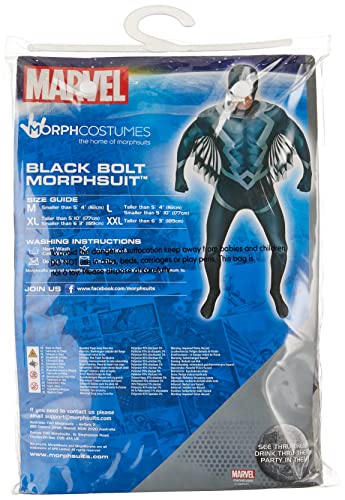Morphsuits Black Bolt Disfraz de Disfraz de Adulto - Tamaño Mediano - 5'-5'4 (150cm-162cm)