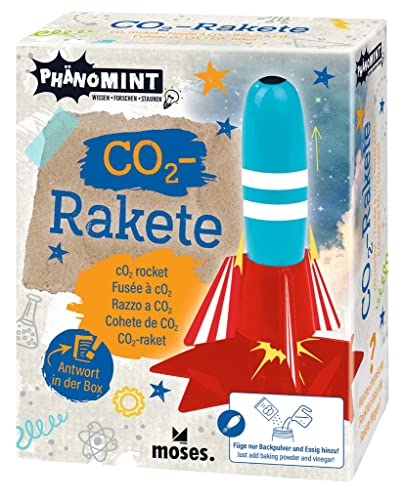 moses 30342 PhänoMINT CO2 - Juego de Cohete para pequeños científicos de Cohetes de plástico para niños a Partir de 8 años