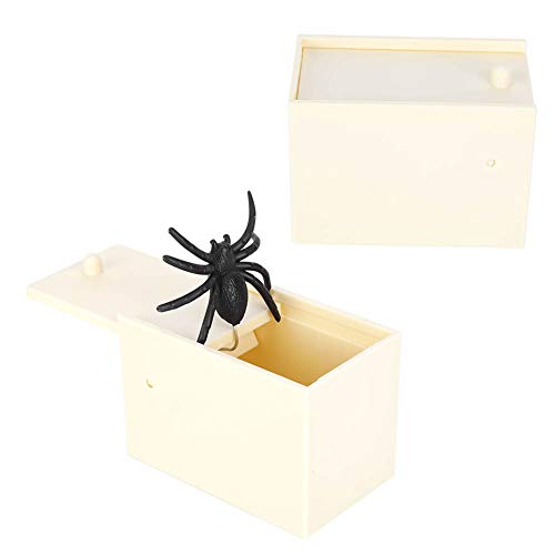 MOTUZP Caja de Broma para Asustar a la Araña, Caja de Araña Falsa, Divertido Juguete de Broma para Halloween, Día de los Inocentes