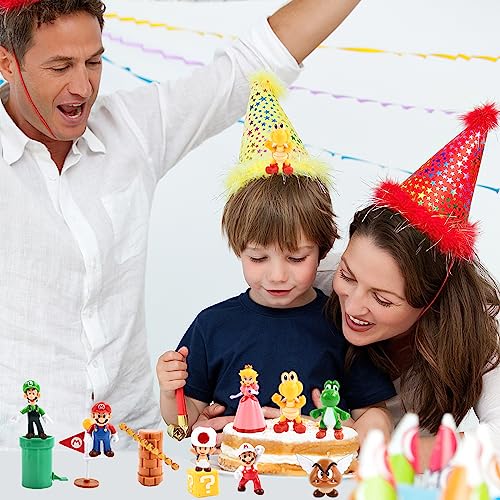 Mstnoixgc 12 piezas mini figuras para tartas super bros, juguetes de modelo, muñecos para decoracion de tartas infantiles