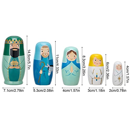 Muñecas de anidación de Jesús, muñecas rusas de madera matrioshka, juego de pesebre de Jesús para niños, muñecas matrioshka para bodas, fiestas, decoraciones