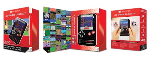 My Arcade Go Gamer Classic-Purple: Consola de juegos electrónica portátil con 300 juegos, pantalla a todo color de 2.5 pulgadas, diversión para toda la familia (DGUN-3910), gris