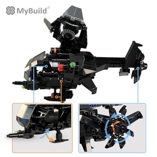 MyBuild Mecha Frame Raider X 6016 - Juego de ladrillos de construcción de helicópteros militares de las fuerzas armadas