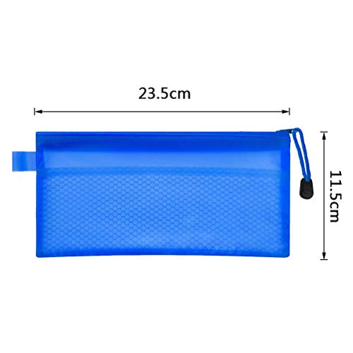 "N/A" 16 Pzs Bolsa de Documentos de Malla A6 Estuches de Plástico Impermeables para Lápices con Cremallera, 23,5 × 11,5 cm, 8 Colores