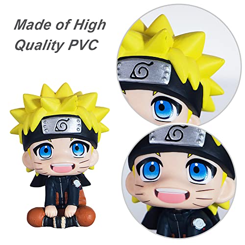 Naruto Figuras de Anime 2 Piezas Modelo de Figura de Personaje de PVC Anime Estatua Juguetes para Niños Regalo Modelo Decoración de Escritorio 8cm
