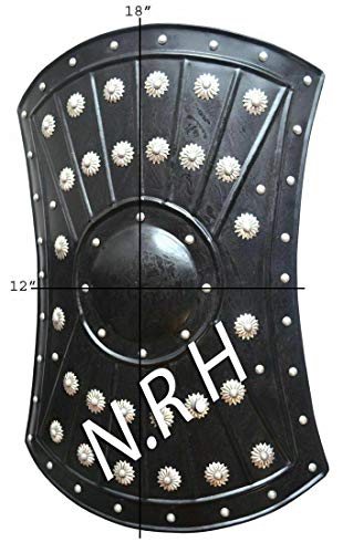 Náutico Replica Hub Detalles sobre Medieval Barbarian Armor Templar Viking 18" Iron Shield