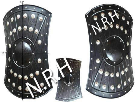 Náutico Replica Hub Detalles sobre Medieval Barbarian Armor Templar Viking 18" Iron Shield