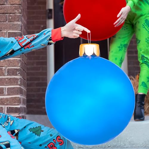 Navidad Inconsútil inflable extra grande joyería Navidad decoración atmósfera decoración interior y exterior goma mano (azul, B)