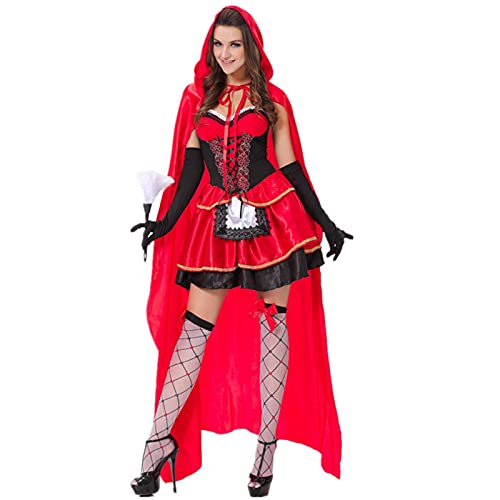 NC Disfraz de Halloween, Disfraz de Caperucita Roja de Cuento de Hadas Sexy, Disfraz de Reina del Castillo, tentación Uniforme, Cosplay