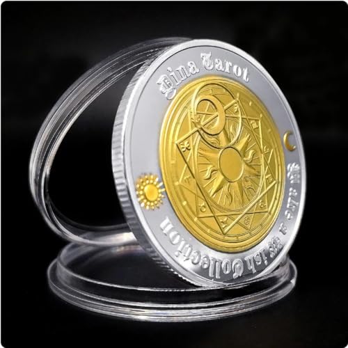 NEBBAN Monedas Conmemorativas Tarot Deseando Oro/Plata Chapado Sol Luna Constelación Zodíaco Lucky Feng Shui