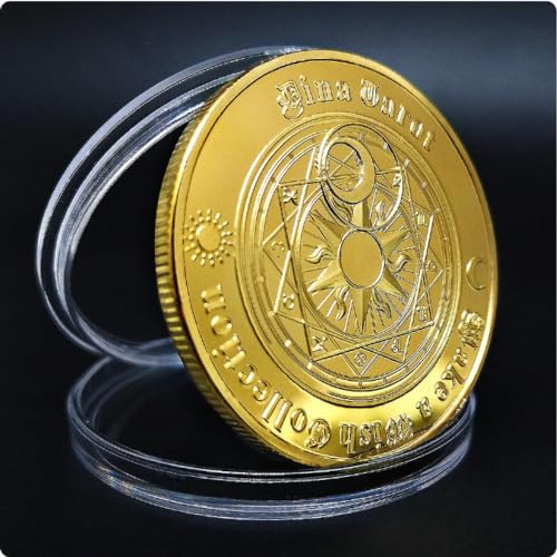 NEBBAN Monedas Conmemorativas Tarot Deseo Moneda Conmemorativa Sol Sol Luna Constelación Zodíaco Lucky Feng Shui Monedas Chapadas En Oro