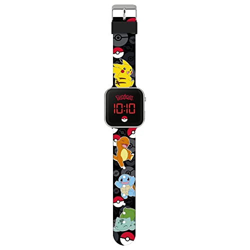 Nintendo - Kids Euroswan- Reloj Led Pokemon con Calendario, Multicolor (POK4322)