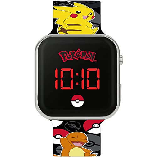 Nintendo - Kids Euroswan- Reloj Led Pokemon con Calendario, Multicolor (POK4322)