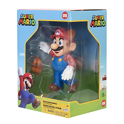 Nintendo Super Mario Figur Racoon Mario in Sammlerbox, 10 cm