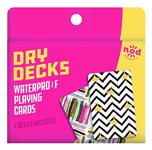 nod products Dry Decks Set de Dos Cubiertas Completas de Cartas de Juego Resistentes al Agua – Best Friends Group, 4" x 2.5", Golden Flamingos