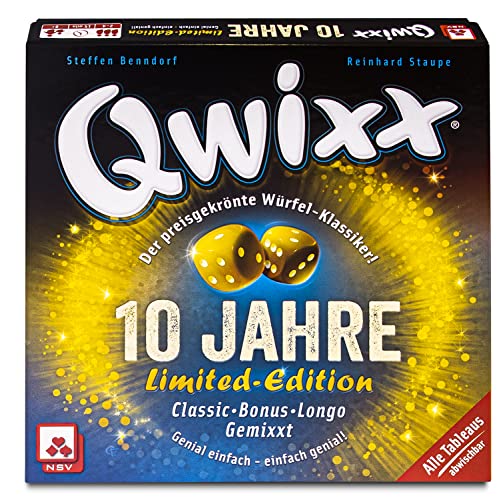 NSV-Edición Limitada de Aniversario 10 años Qwixx, Multicolor (Cartamundi Deutschland 4132)