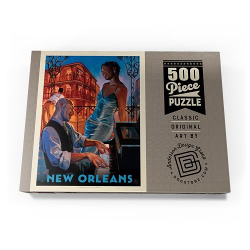 Nueva Orleans: Jazz, Póster Vintage - Premium 500 Piezas Puzzles - Colección Especial MyPuzzle de Anderson Design Group