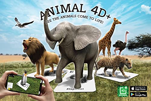 Octagon Studio Animal 4D+ Tarjetas de Realidad Aumentada Aprende el Alfabeto, el Idioma y la Vida Silvestre con 26 Tarjetas interactivas, aplicación Gratuita y Modo de Detective de Animales