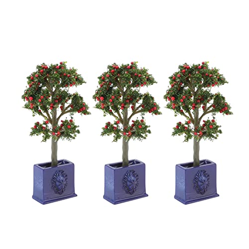 OKJHFD Plantas De Casa De Muñecas En Miniatura, 3 Piezas Mini Plantas De Casa De Muñecas En Miniatura Modelo De árbol Frutal Artificial para Decoración De Casa De Muñecas A Escala 1:12