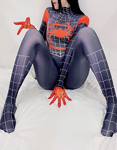 Olanstar Disfraz de Spiderman de una pieza para mujer, disfraz de Superhero, traje de anime para cosplay