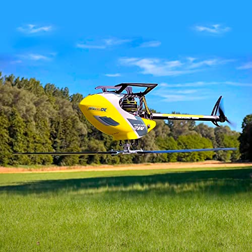 OMPHOBBY M2 EVO Listo para Volar Helicóptero RC Al Aire Libre Motores Duales Sin Escobillas De Transmisión Directa Helicópteros para Adultos, Avión 3D RC con 6 Canales Control Remoto RTF(Rojo)