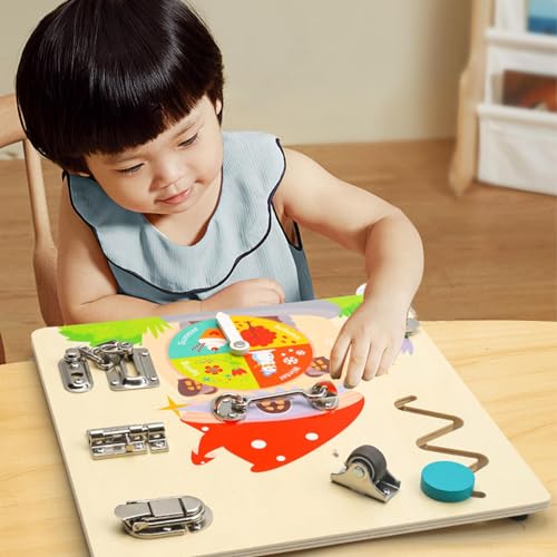 optimism Tablas ocupadas para niños pequeños de 1 a 3 años | Tablero de Actividades sensoriales de Juguete de Aprendizaje Montessori para niños pequeños de 1 a 3 años | Juguete de Aprendizaje