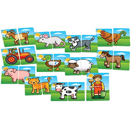 Orchard Toys Farmyard Heads and Tails Game, Memory & Matching Pairs Card Game, Snap Cards for Barn, Farm & Animal Theme, Kids Educational Games and Toys for Toddler and Preschool, 18-Month-Old and Up