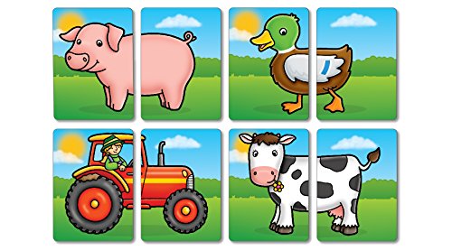 Orchard Toys Farmyard Heads and Tails Game, Memory & Matching Pairs Card Game, Snap Cards for Barn, Farm & Animal Theme, Kids Educational Games and Toys for Toddler and Preschool, 18-Month-Old and Up