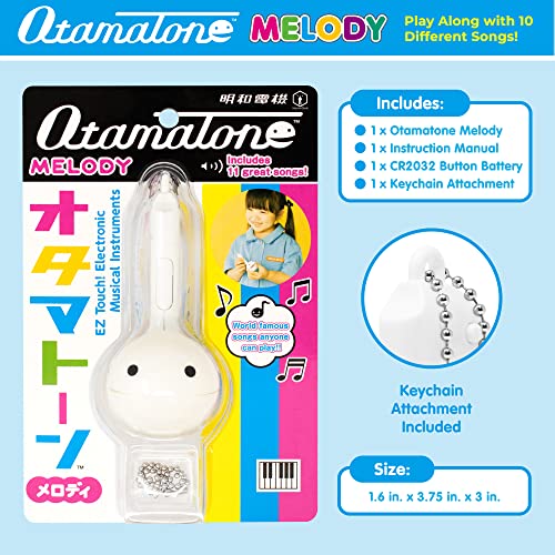Otamatone [Melody Series Japanese Electronic [Mini Size] Instrumento Musical [11 Canciones preprogramadas] Sintetizador portátil de Japón por Cube/Maywa Denki [Instrucción en inglés] -Blaco