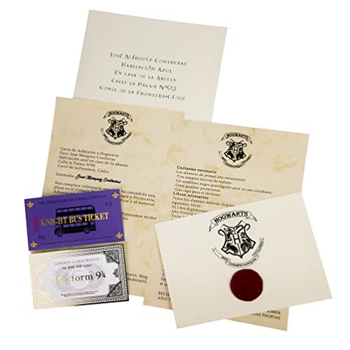 Pack Carta aceptación Castellano Personalizada Escuela de Magia Mapa del merodeador